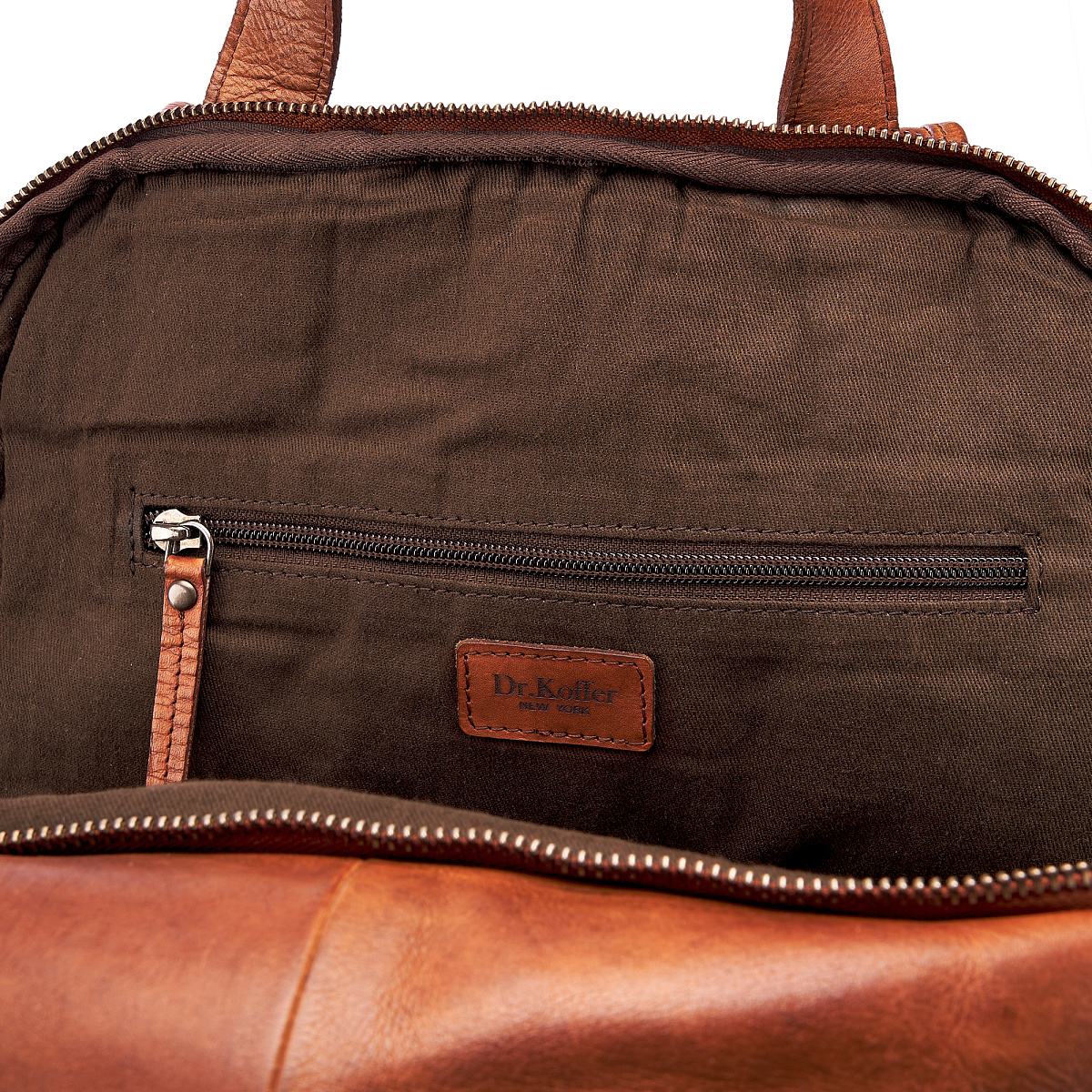 Рюкзак Dr.Koffer из натуральной кожи светло-коричневый