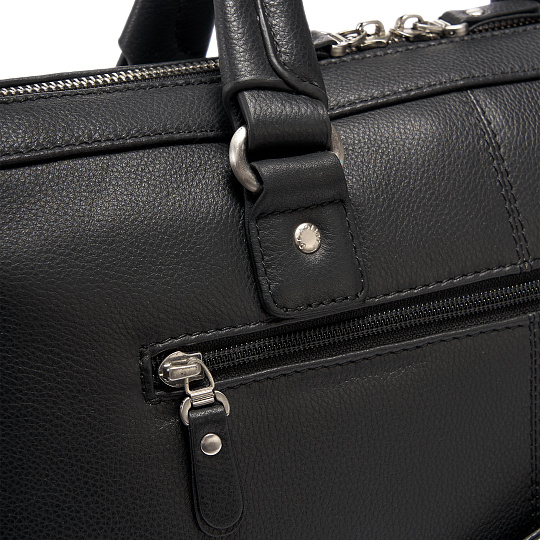 Деловая сумка Dr.Koffer из натуральной кожи черная