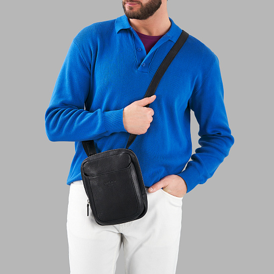 Сумка через плечо Dr.Koffer из натуральной кожи черная