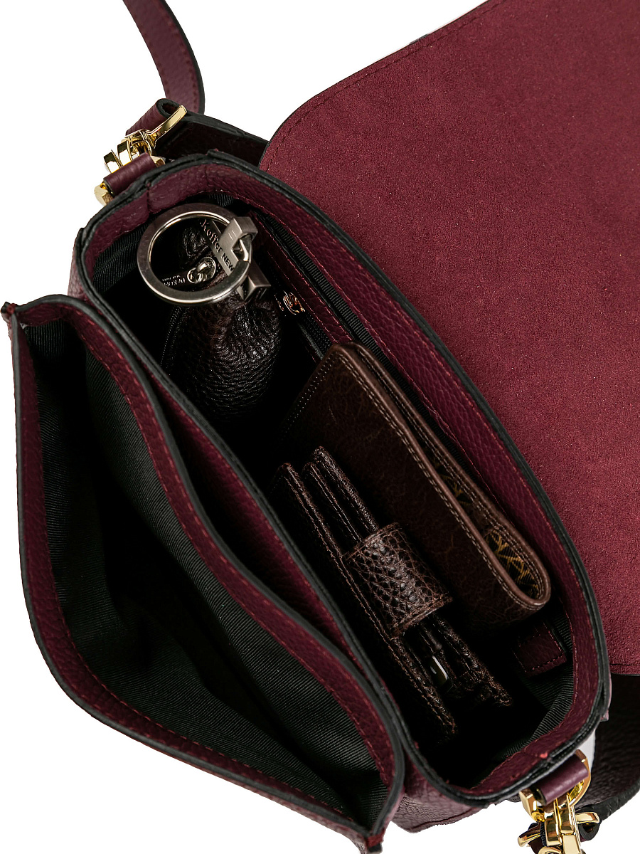 Женская сумка Dr.Koffer из натуральной кожи бордовая