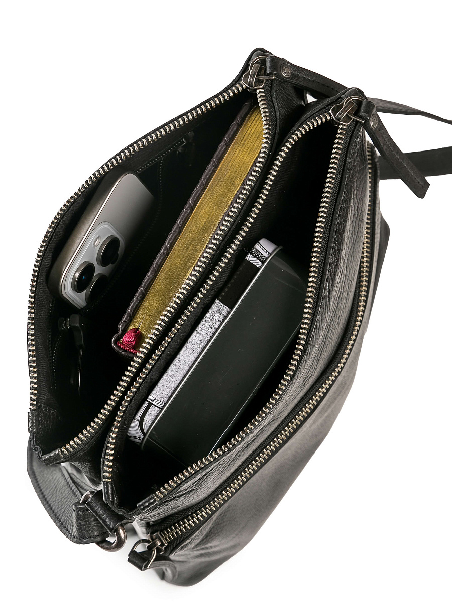 Сумка через плечо Dr.Koffer из натуральной кожи черная