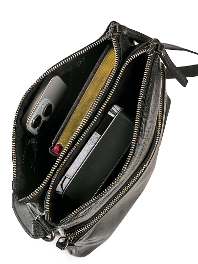 Сумка через плечо Dr.Koffer из натуральной кожи черная