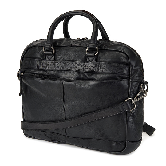 Деловая сумка Dr.Koffer из натуральной кожи черная