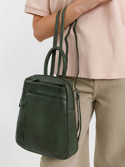 Рюкзак Dr.Koffer из натуральной кожи зеленый