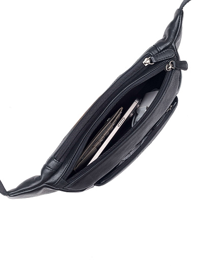 Сумка на пояс Dr. Koffer из натуральной кожи черная