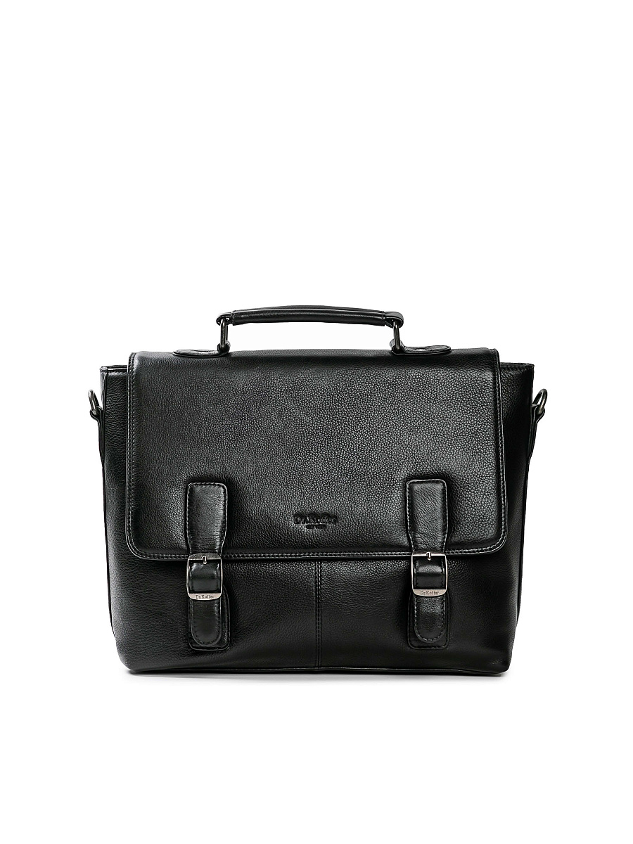 Портфель Dr.Koffer из натуральной кожи черный
