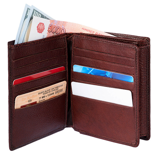 Портмоне Dr.Koffer из натуральной кожи коричневый