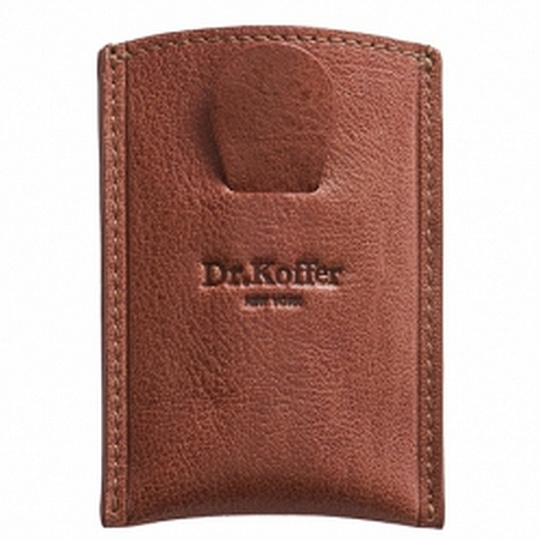Светло-коричневая кредитница с кожаным язычком Dr.Koffer X510332-02-05