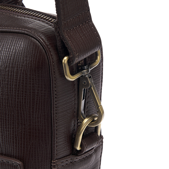 Деловая сумка Dr.Koffer из натуральной кожи темно-коричневая