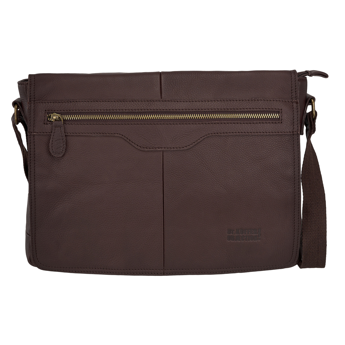 Деловая сумка Dr.Koffer из натуральной кожи темно-коричневая