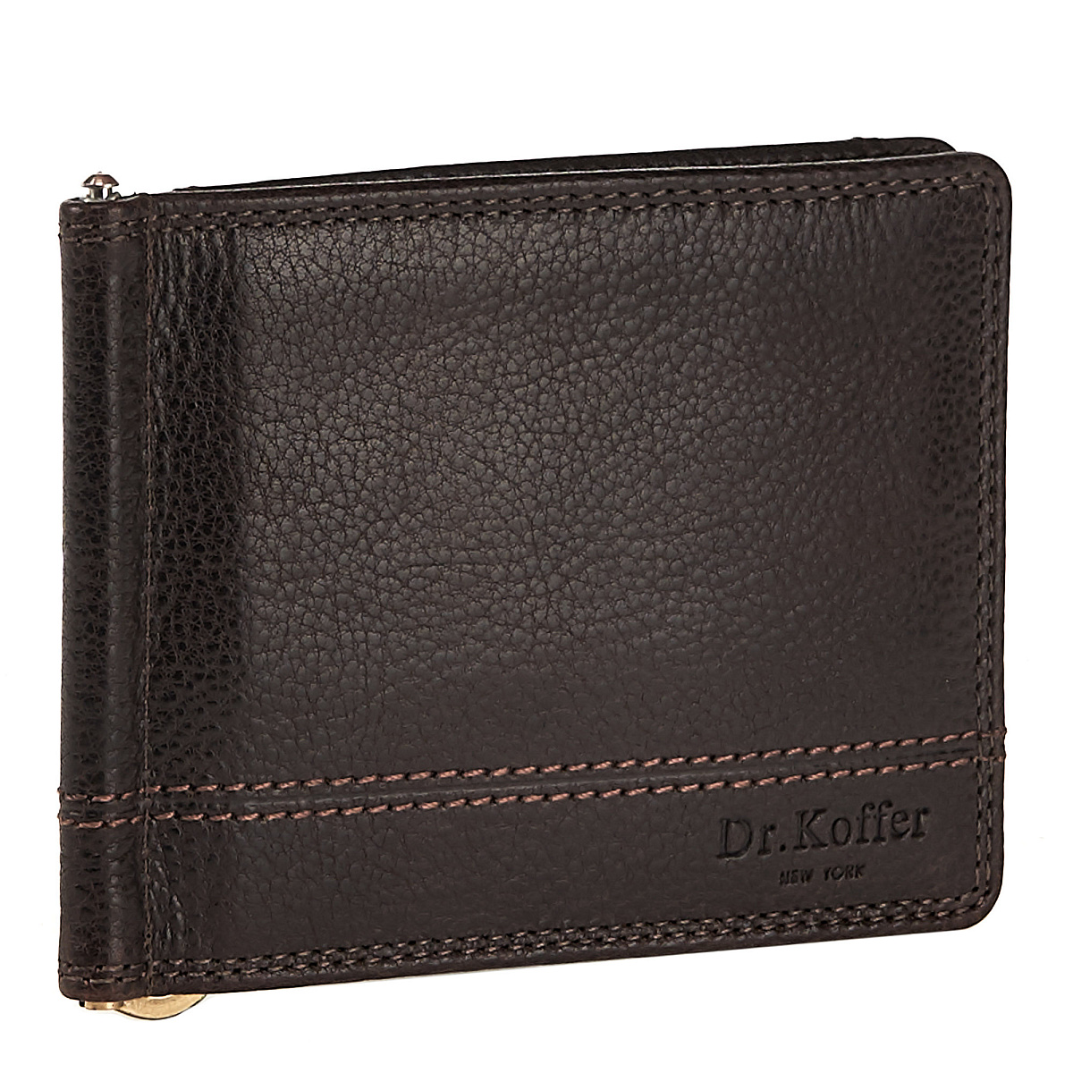Зажим для денег Dr.Koffer из натуральной кожи коричневый