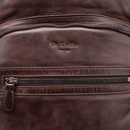 Рюкзак Dr.Koffer из натуральной кожи темно-коричневый