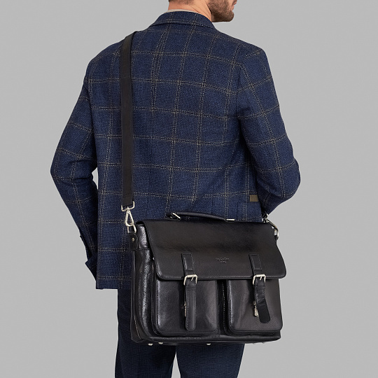 Портфель Dr.Koffer из натуральной кожи черный