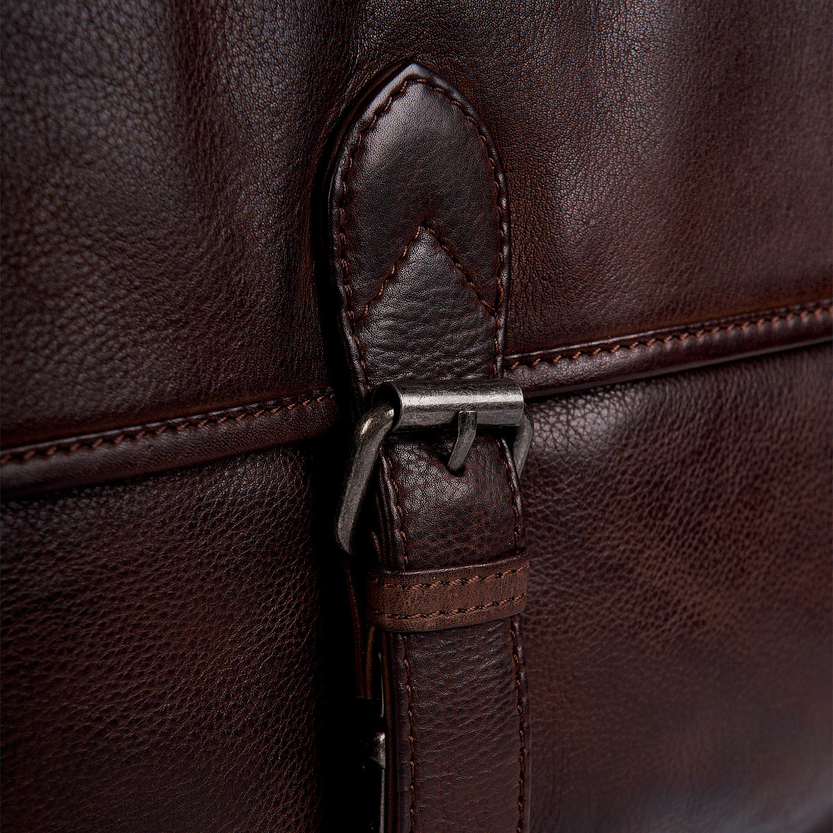 Деловая сумка Dr.Koffer из натуральной кожи темно-коричневая