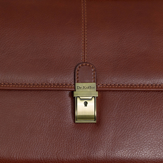 Портфель Dr.Koffer из натуральной кожи светло-коричневый