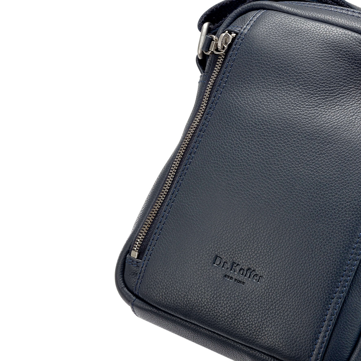 Сумка через плечо Dr.Koffer из натуральной кожи синяя