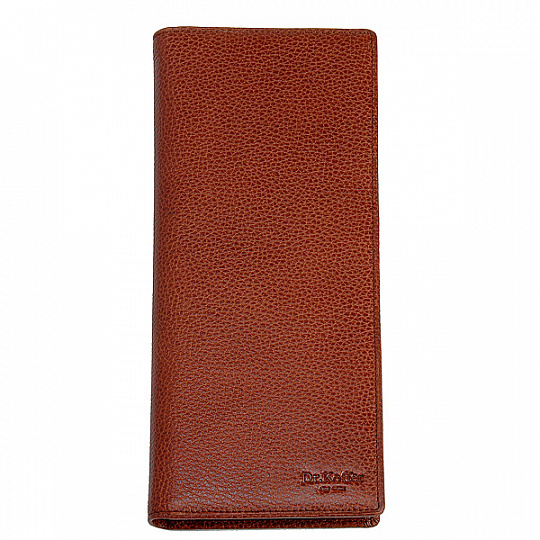 Настольная коричневого цвета визитница на 96 карточек с большим вертикальным карманом для бумаг Dr.Koffer X501028-02-05