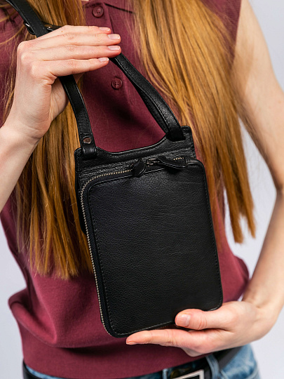 Сумка через плечо Dr.Koffer из натуральной кожи черная