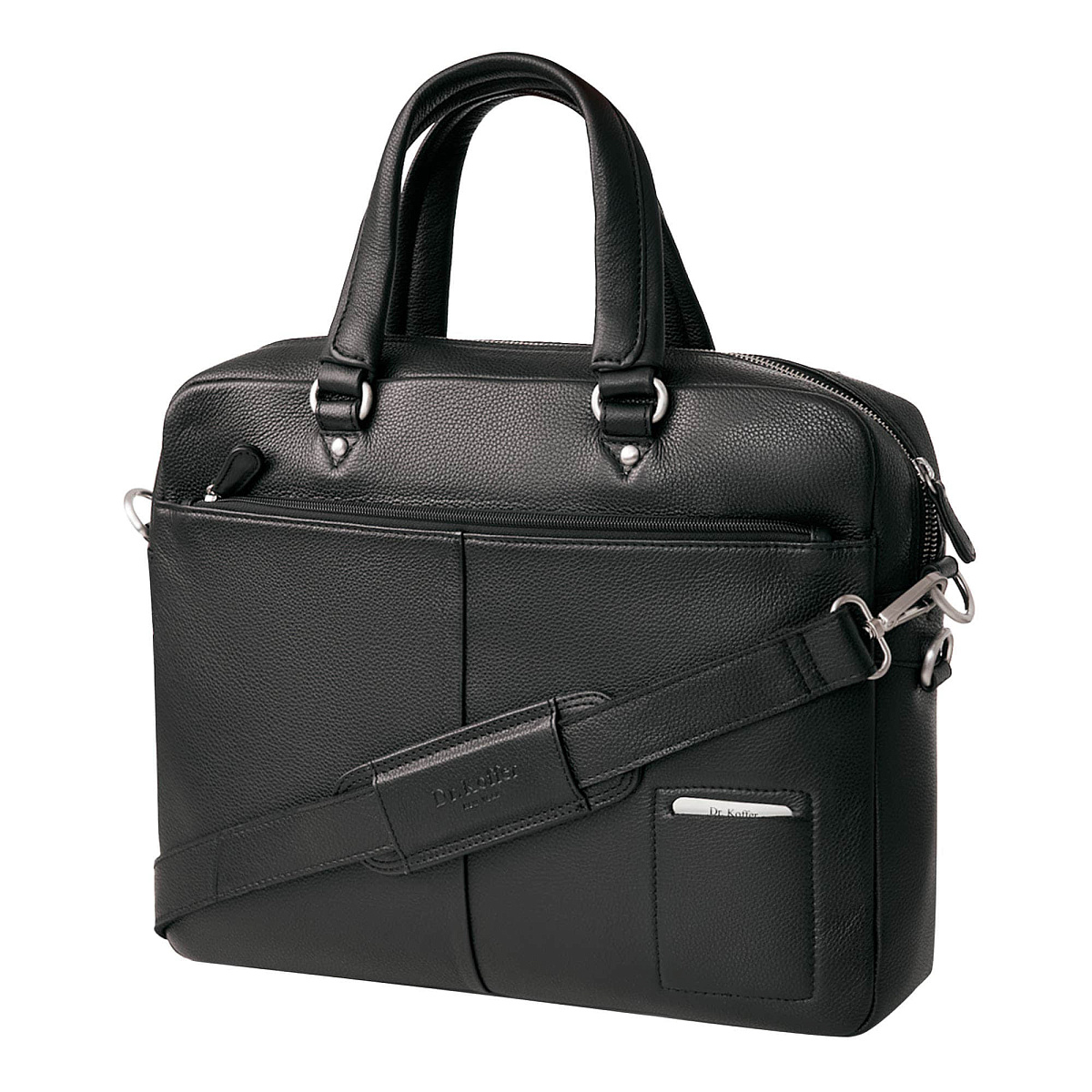 Деловая сумка Dr.Koffer из натуральной кожи черная