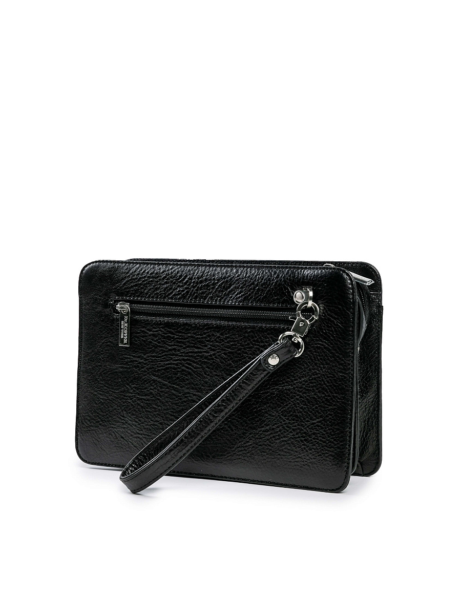 Сумка барсетка из натуральной кожи Dr. Koffer черная