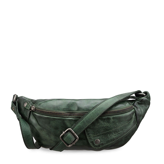 Сумка на пояс Dr. Koffer из натуральной кожи зеленая