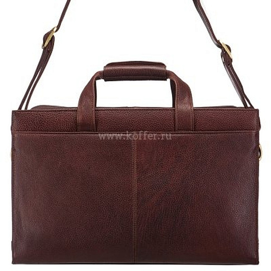 Стильная сумка-портфель с накладными карманами и съемным плечевым ремнем (шоколадного цвета) Dr.Koffer B246340-02-09