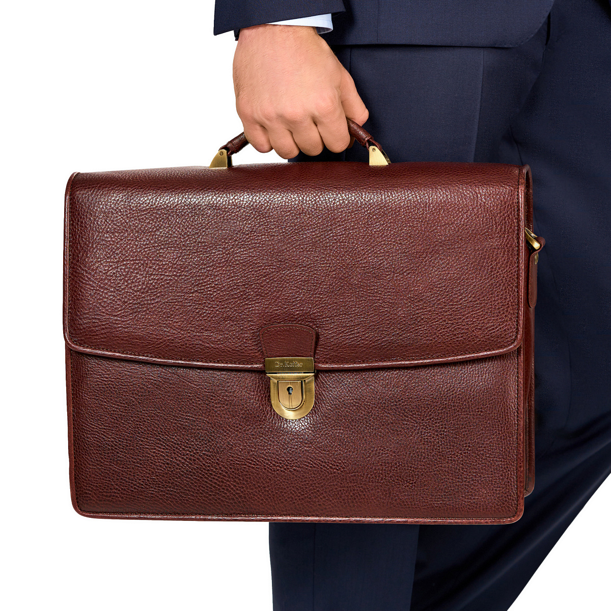 Портфель Dr.Koffer из натуральной кожи светло-коричневый