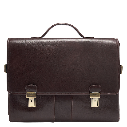 Портфель Dr.Koffer из натуральной кожи темно-коричневый