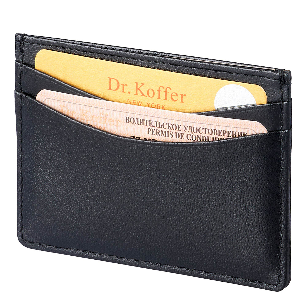 Кредитница Dr.Koffer из натуральной кожи черная