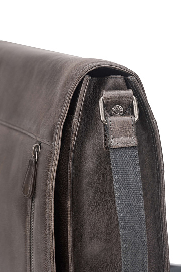 Сумка через плечо Dr. Koffer из натуральной кожи серая