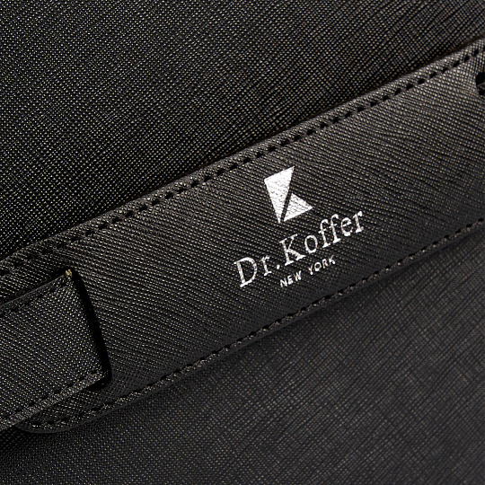 Деловая сумка Dr.Koffer из натуральной кожи черная