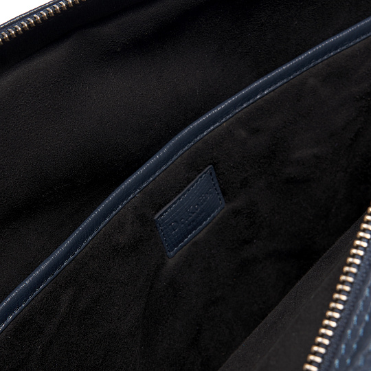 Деловая сумка Dr.Koffer из натуральной кожи синяя