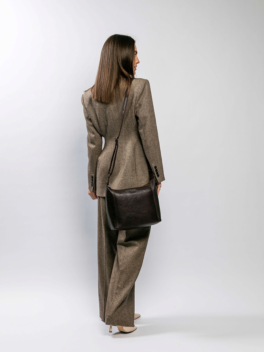 Сумка через плечо Dr.Koffer из натуральной кожи коричневая