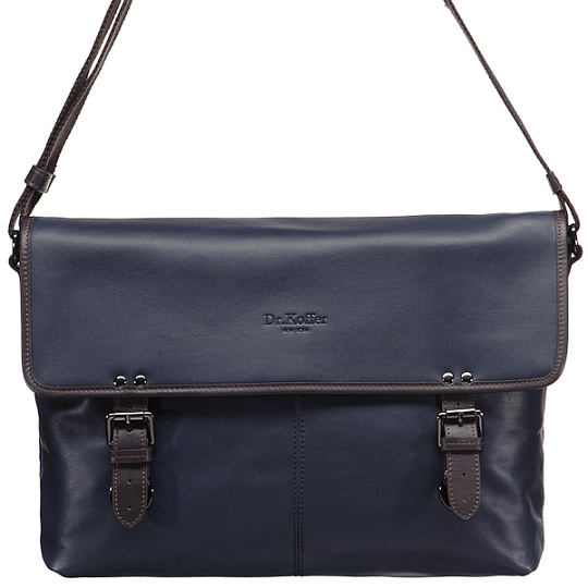 Сумка через плечо Dr.Koffer из натуральной кожи синяя