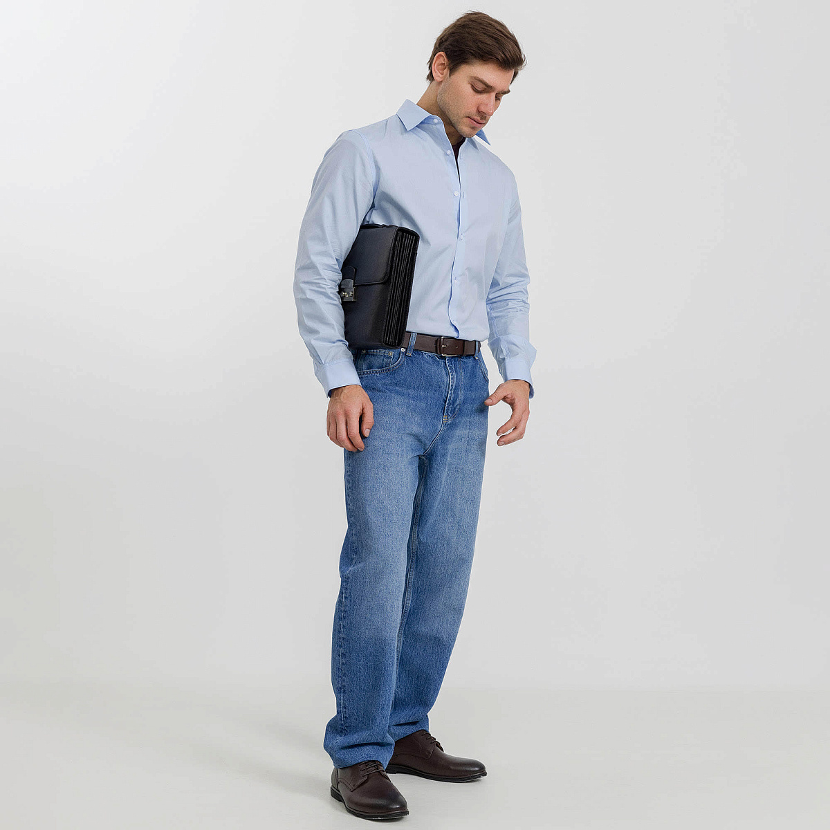 Портфель Dr.Koffer из натуральной кожи черный