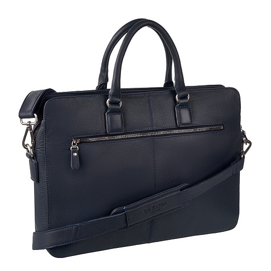 Деловая сумка Dr.Koffer из натуральной кожи синяя