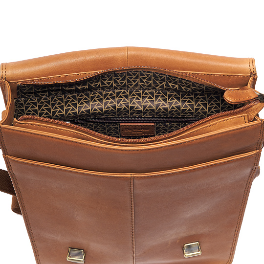 Сумка через плечо Dr.Koffer из натуральной кожи коричневая