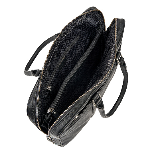 Деловая сумка Dr.Koffer из натуральной кожи черная