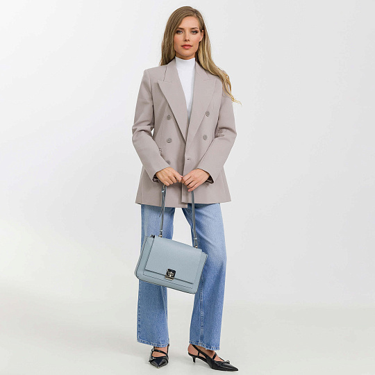 Женская сумка Dr. Koffer из натуральной кожи голубая