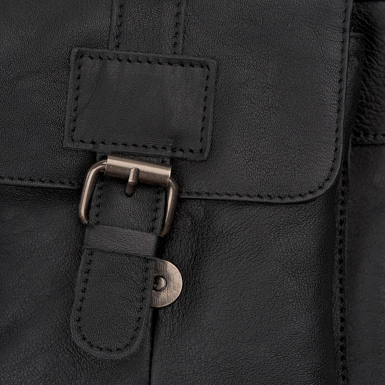 Деловая сумка Dr.Koffer из натуральной кожи черная