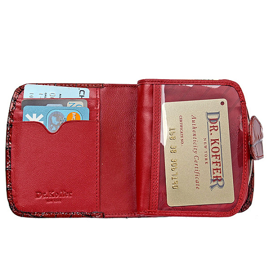 Кошелек Dr.Koffer из натуральной кожи красный