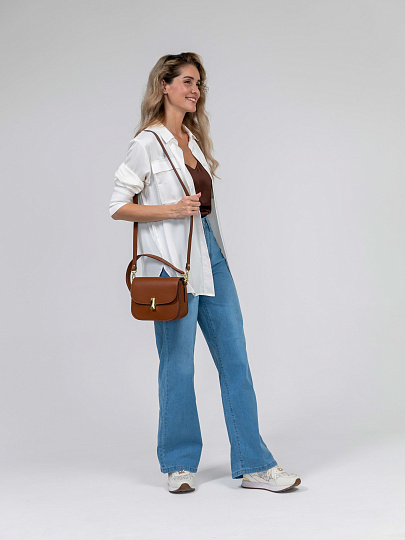 Женская сумка Dr.Koffer из натуральной кожи коричневая