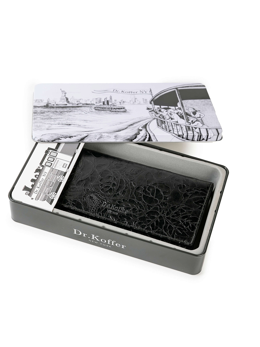 Портмоне Dr.Koffer из натуральной кожи черное