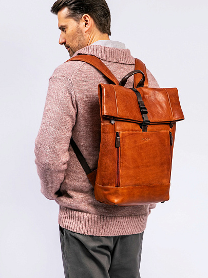 Рюкзак Dr. Koffer из натуральной кожи коричневый