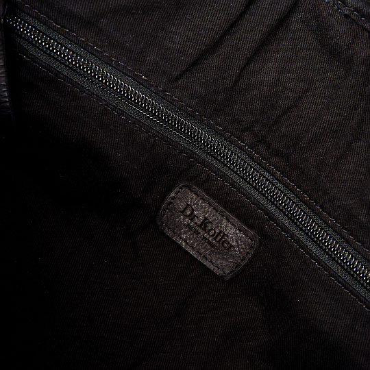 Деловая сумка Dr.Koffer из натуральной кожи черная