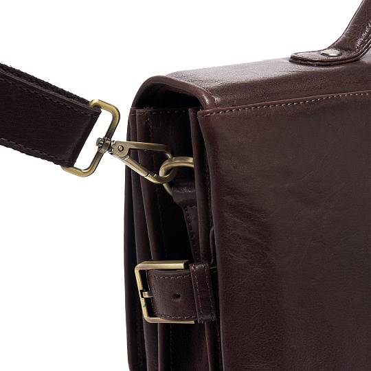 Портфель Dr.Koffer из натуральной кожи темно-коричневый