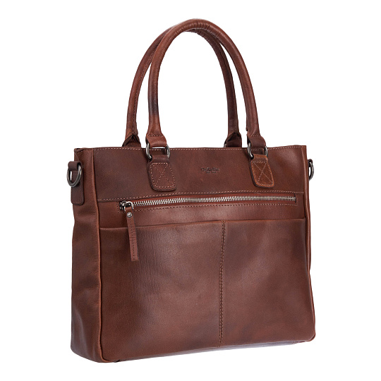 Деловая сумка Dr.Koffer из натуральной кожи коричневая