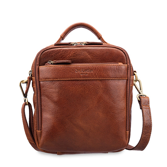 Сумка через плечо Dr.Koffer из натуральной кожи коричневая