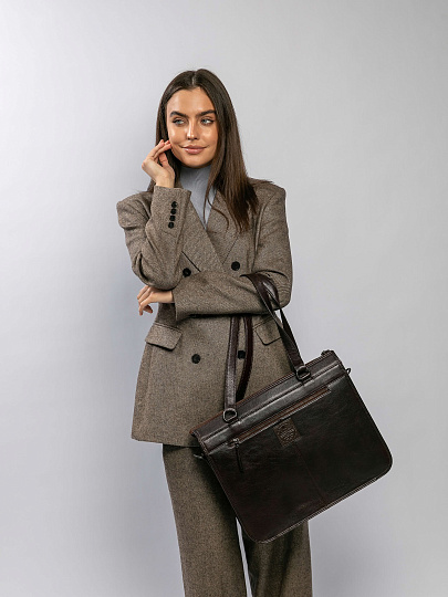 Женская сумка Dr.Koffer из натуральной кожи коричневая