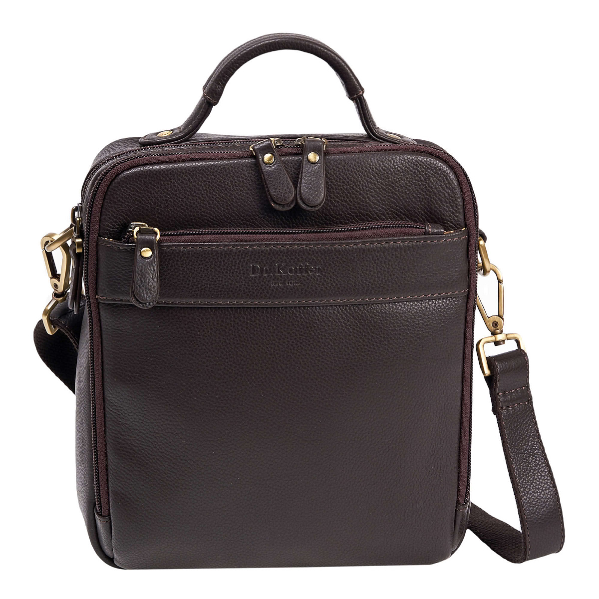 Сумка через плечо Dr.Koffer из натуральной кожи коричневая